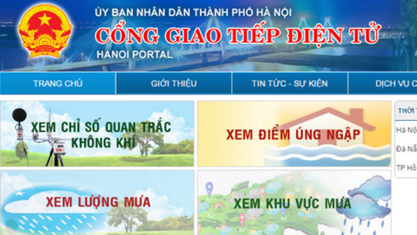 Xem trực tuyến chất lượng không khí, úng ngập tại Hà Nội