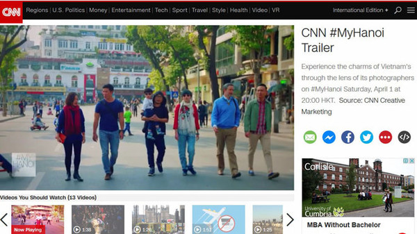 "My Hanoi" trên Kênh truyền hình CNN: Gợi mở nhiều ý tưởng cho du lịch