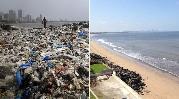 Ấn Độ dọn bờ biển ngập 5.000 tấn rác ra sao?