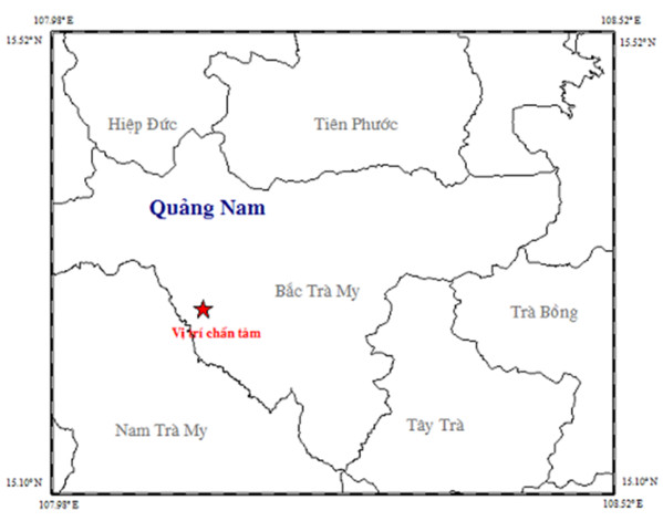Quảng Nam: Động đất 2.8 độ richter ở Bắc Trà My