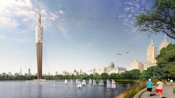Tòa tháp gỗ có khả năng làm sạch nước ô nhiễm ở New York