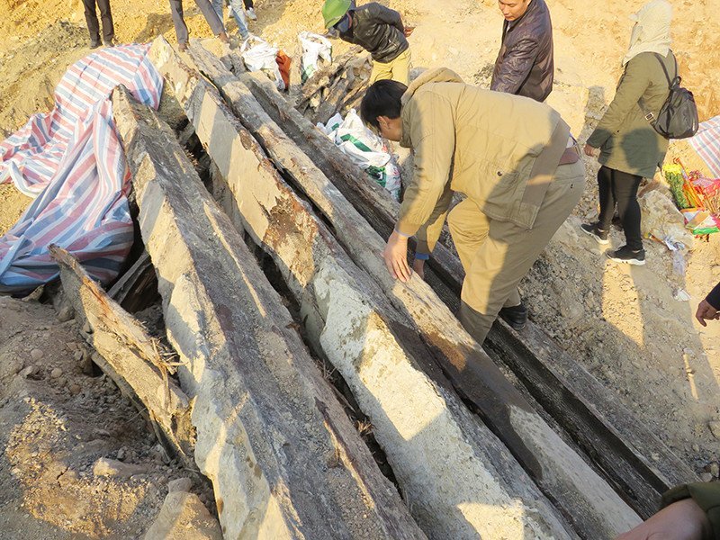 Phát lộ mộ cổ thời Trần tại xã An Sinh TX Đông Triều