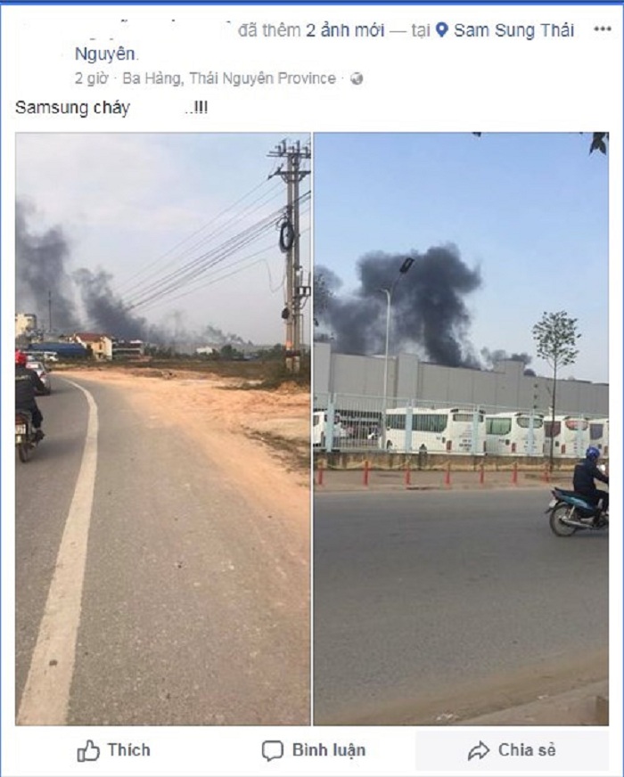 Khói đen bốc cao ở nhà máy Thái Nguyên: Samsung Việt Nam nói gì?