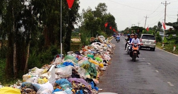 Đồng Tháp: Ô nhiễm rác ven tỉnh lộ Võ Văn kiệt, xã Tân Mỹ