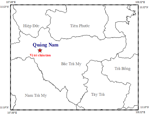 Động đất 3,4 độ richter vừa xảy ra ở Quảng Nam