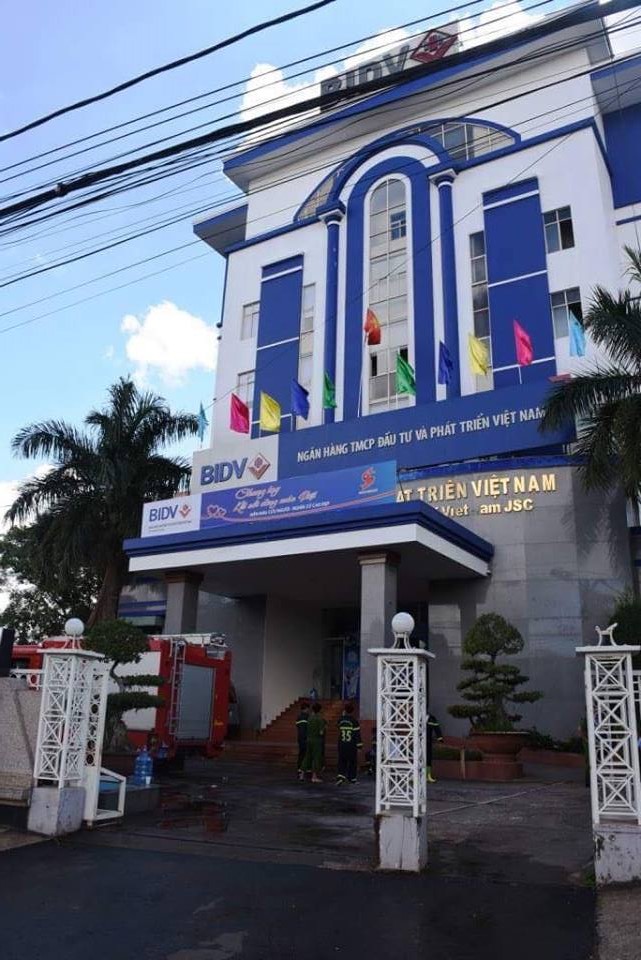 Gia Lai: Cháy lớn tại Ngân hàng TMCP Đầu tư và Phát triển Việt Nam