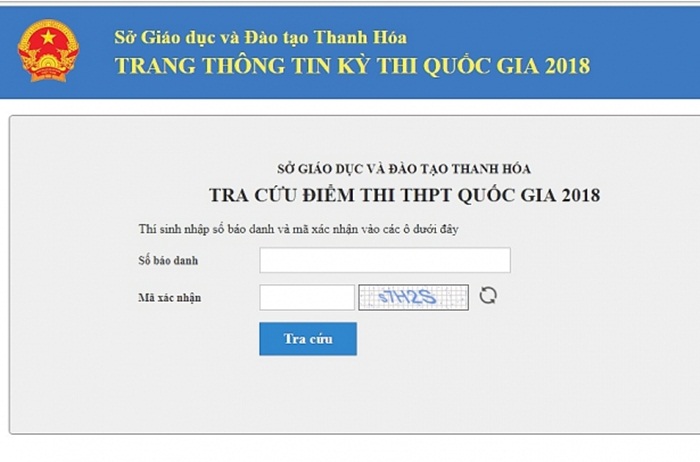 Tra cứu điểm thi THPT quốc gia 2018 tỉnh Thanh Hóa chính xác nhất