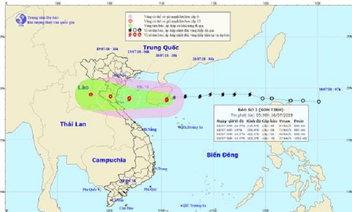Dự báo thời tiết ngày 18/7: Bão số 3 đổ bộ từ Thái Bình - Hà Tĩnh