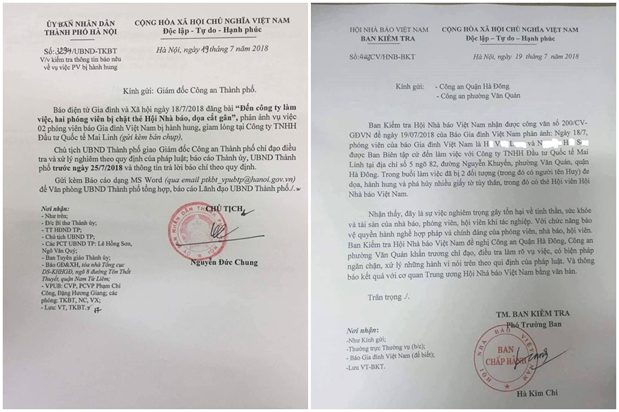 Vụ 2 PV bị hành hung: UBND TP.Hà Nội, Hội Nhà báo yêu cầu làm rõ