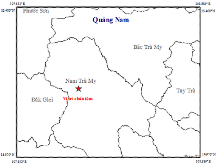 Quảng Nam xảy ra 4 trận động đất liên tiếp chỉ trong 1 ngày