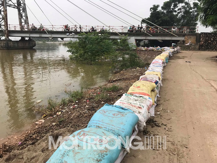 Hà Nội: Mực nước sông Bùi trên mức báo động đe dọa vỡ đê
