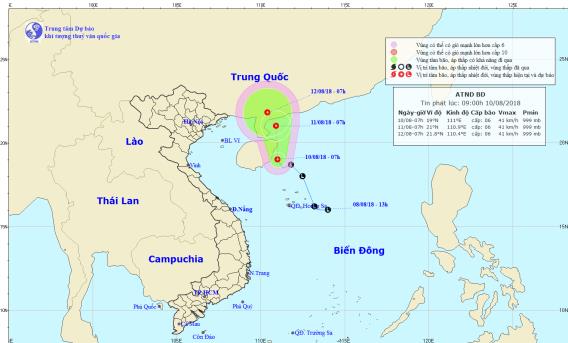 Công điện khẩn ứng phó với áp thấp nhiệt đới trên biển Đông