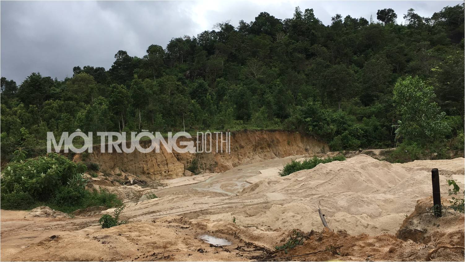 Phát hiện gần 400m3 cát vô chủ tại khu vực giáp ranh Gia Lai–Kon Tum