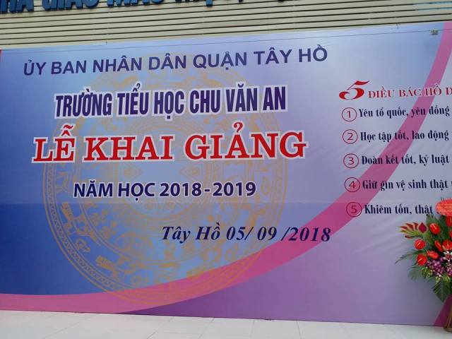 Trường TH Chu Văn An tổ chức khai giảng năm học mới 2018- 2019