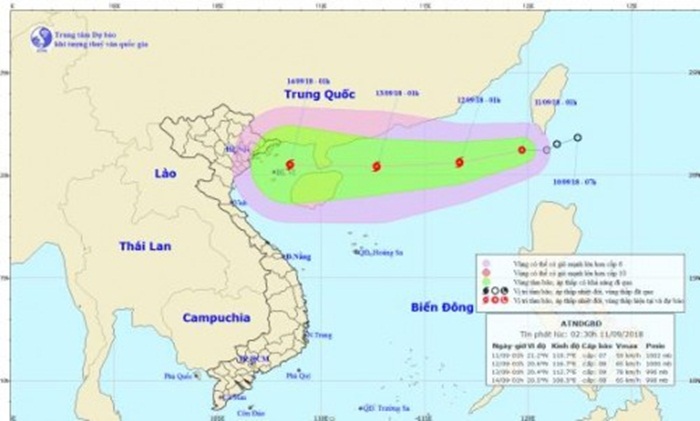 Áp thấp nhiệt đới giật cấp 10 có khả năng thành bão vào Biển Đông