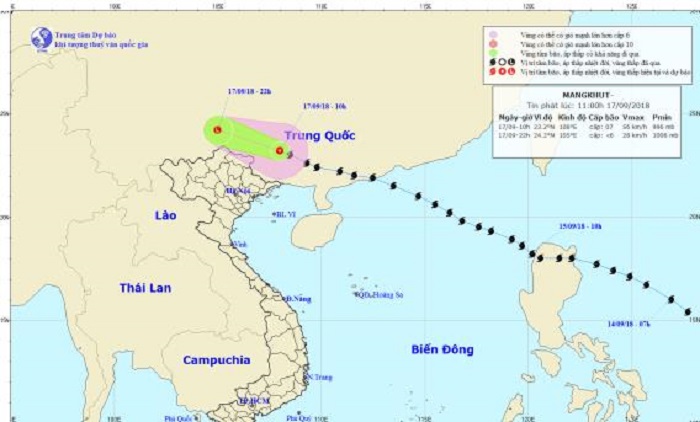 Bão Mangkhut đã suy yếu trên đất liền Trung Quốc