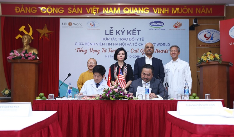 Lễ ký kết hợp tác giữa MD1World và Bệnh viện tim Hà Nội