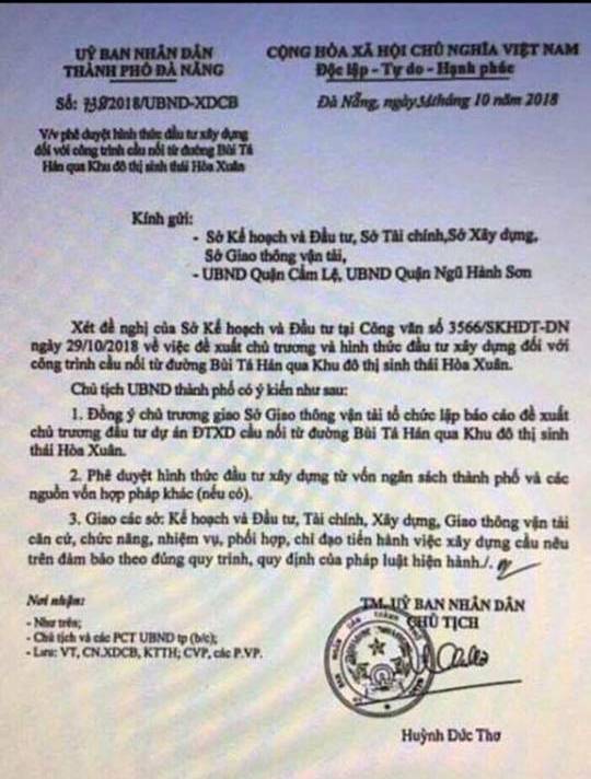 Làm rõ vụ giả mạo công văn của Chủ tịch Đà Nẵng để “thổi” giá đất