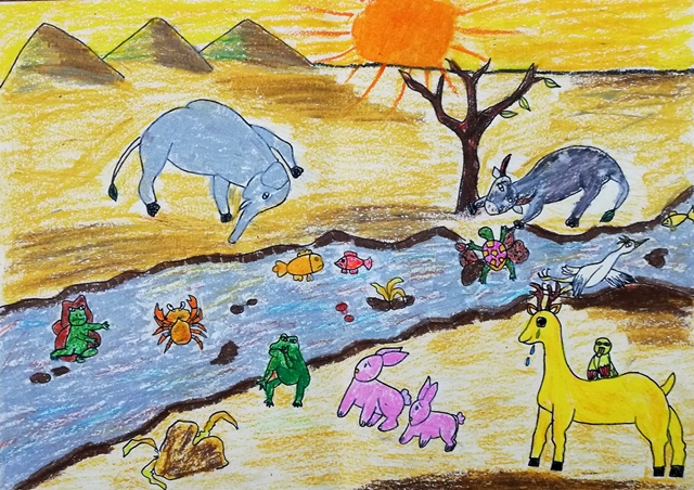 Những bức tranh vẽ vì môi trường: Trường tiểu học B Vĩnh Trung