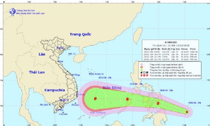 Dự báo thời tiết ngày 20/11: Nam Trung Bộ lại chuẩn bị đón bão số 9