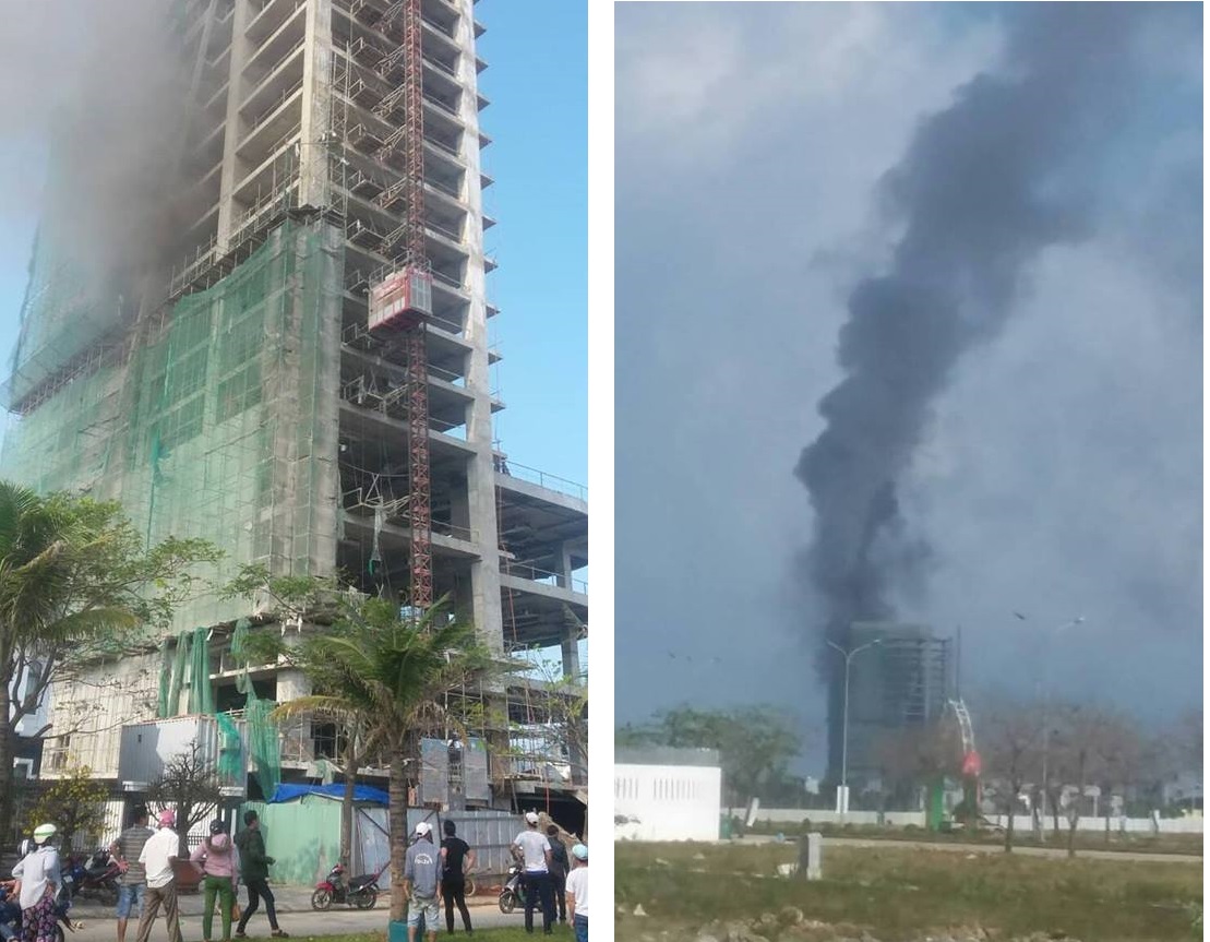 Đà Nẵng: Cháy tại tòa cao ốc DITP Trung Nam đang xây dựng