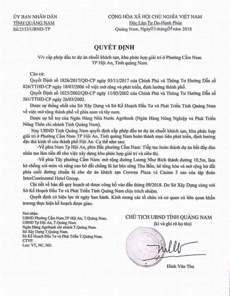 Quảng Nam: Giả mạo văn bản của Chủ tịch tỉnh để thổi giá đất