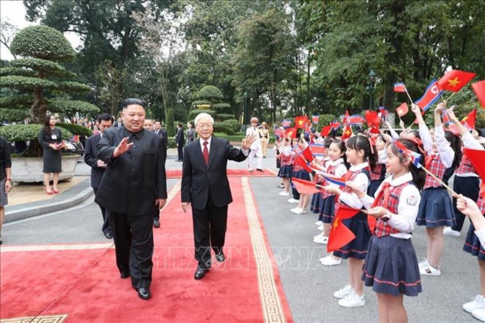 Lễ đón Chủ tịch Triều Tiên Kim Jong-un thăm hữu nghị chính thức VN
