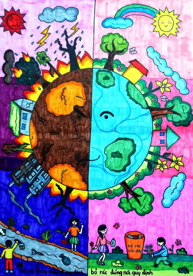 Vẽ tranh “Vì môi trường tương lai”: Nhà thiếu nhi tỉnh An Giang