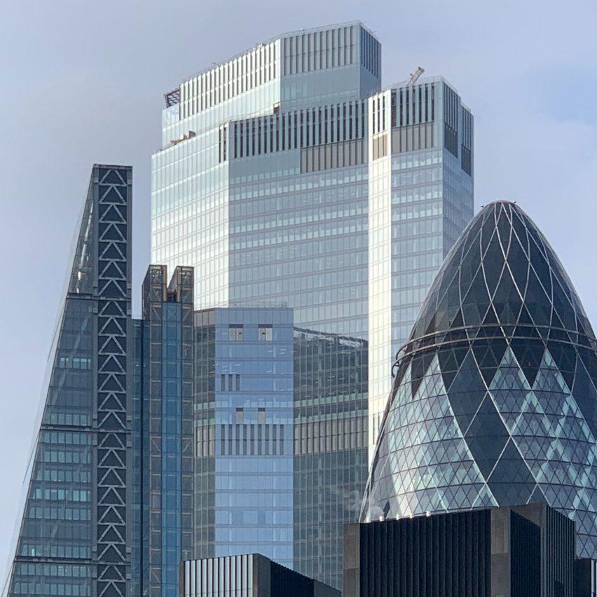 Glass skyscrapers in London