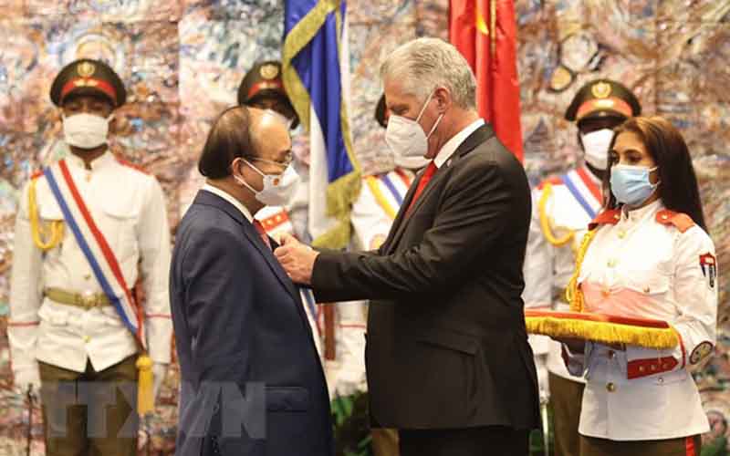 Chủ tịch nước Nguyễn Xuân Phúc hội đàm với Chủ tịch Cuba -0