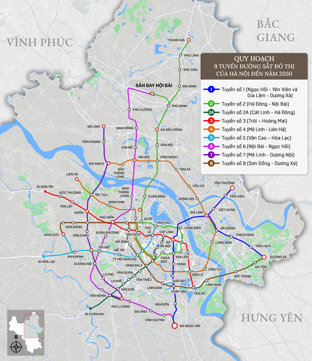 Bức tranh đường sắt đô thị Hà Nội: Hoàn thành hai tuyến, 7 tuyến còn lại chưa được triển khai - Ảnh 1.