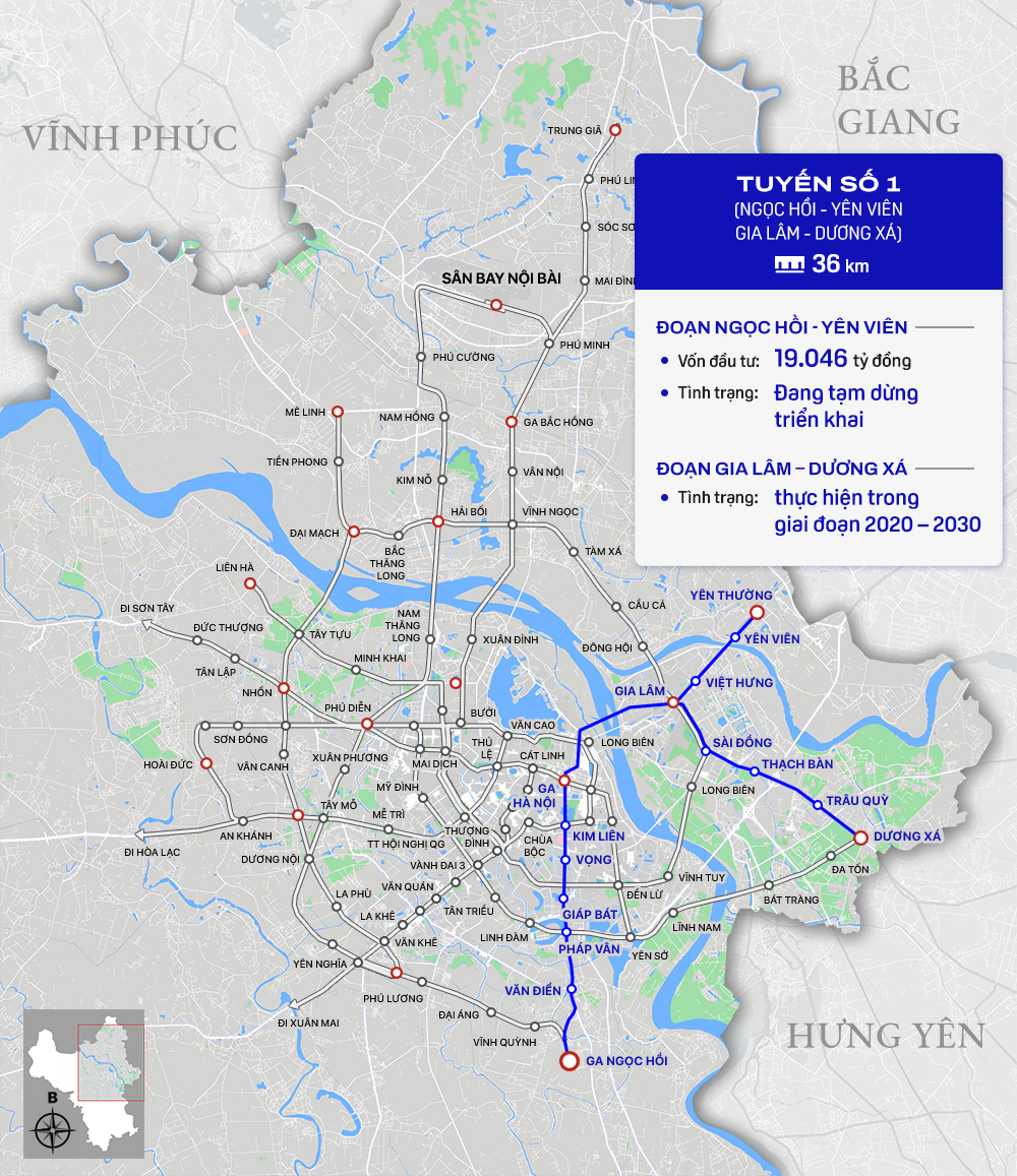 Bức tranh đường sắt đô thị Hà Nội: Hoàn thành hai tuyến, 7 tuyến còn lại chưa được triển khai - Ảnh 2.