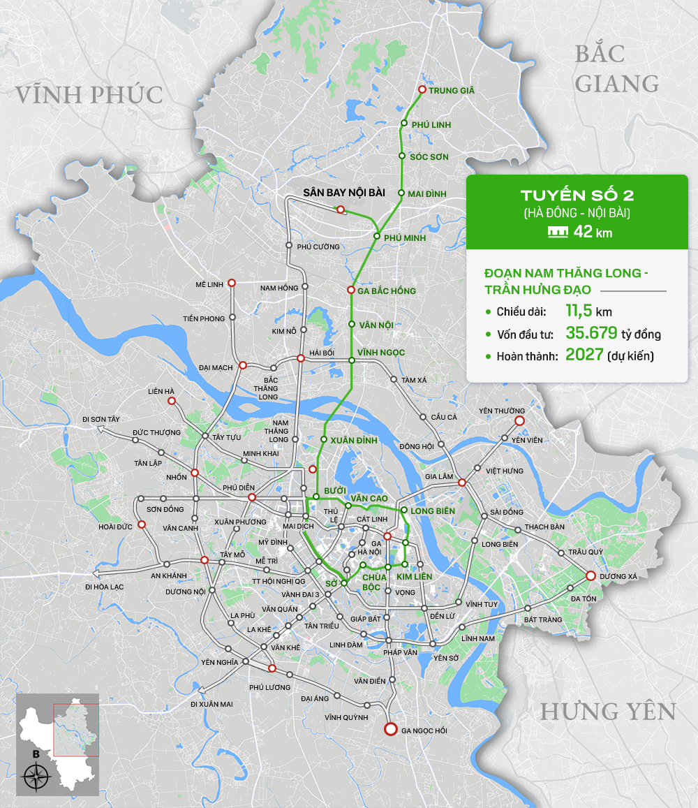 Bức tranh đường sắt đô thị Hà Nội: Hoàn thành hai tuyến, 7 tuyến còn lại chưa được triển khai - Ảnh 3.