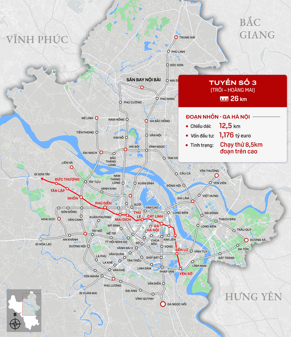 Bức tranh đường sắt đô thị Hà Nội: Hoàn thành hai tuyến, 7 tuyến còn lại chưa được triển khai - Ảnh 6.