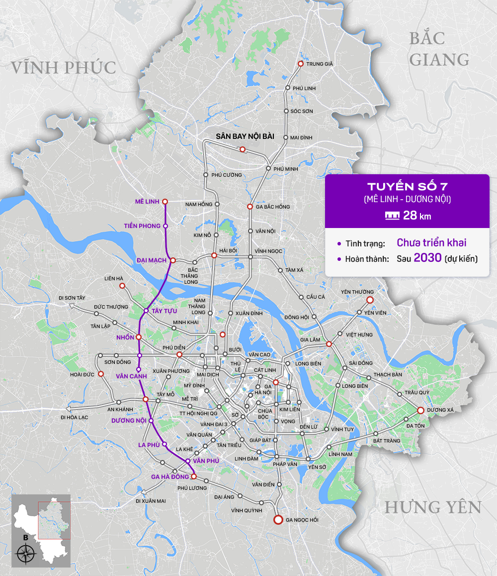 Bức tranh đường sắt đô thị Hà Nội: Hoàn thành hai tuyến, 7 tuyến còn lại chưa được triển khai - Ảnh 12.