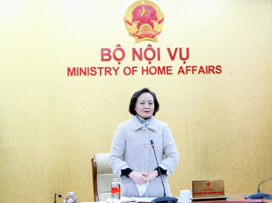 Bộ trưởng Bộ Nội vụ Phạm Thị Thanh Tr&amp;agrave; ph&amp;aacute;t biểu tại buổi lễ