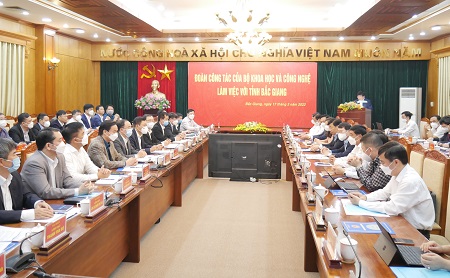 Bộ trưởng Bộ KH&CN Huỳnh Thành Đạt làm việc với lãnh đạo tỉnh Bắc Giang