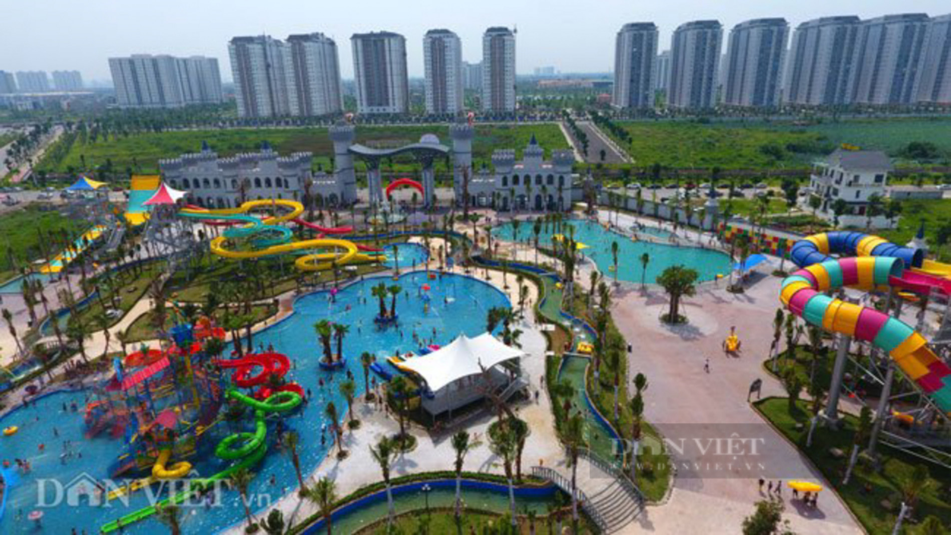 Công viên nước Thanh Hà được xây dựng tại vị trí khu đất A2.2, khu A khu đô thị Thanh Hà, quận Hà Đông, Hà Nội; khởi công từ tháng 10/2018 và mở cửa đón khách vào tháng 6/2019(Ảnh: Tư liệu).