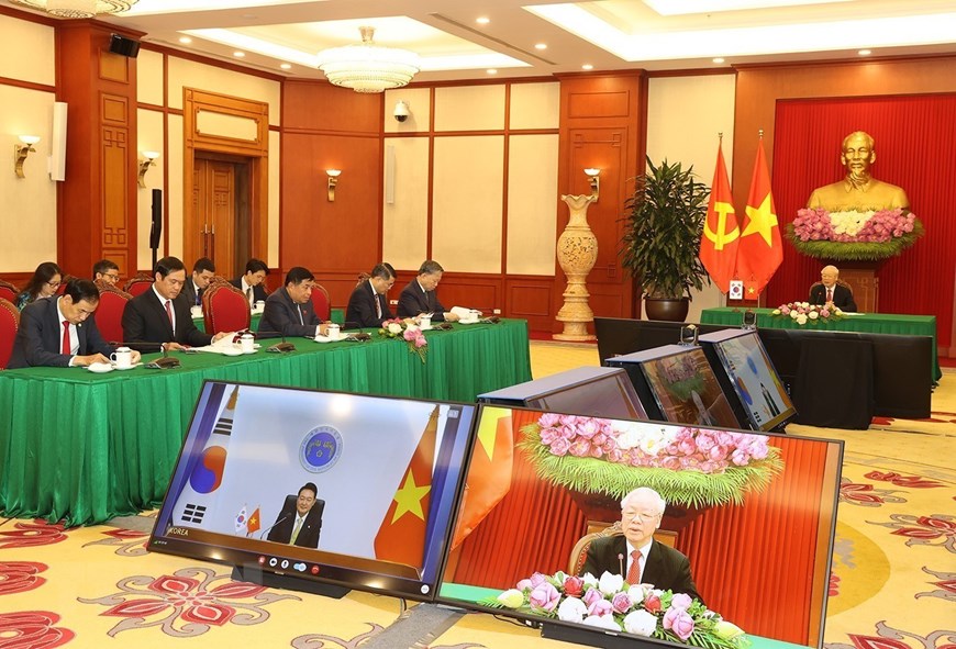 Tổng Bí thư Nguyễn Phú Trọng hội đàm với Tổng thống Hàn Quốc -0
