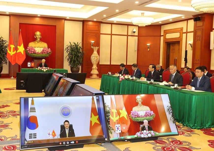 Tổng Bí thư Nguyễn Phú Trọng hội đàm với Tổng thống Hàn Quốc -2