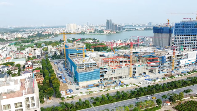 Tiến độ Dự án Lotte Mall Hanoi, Võ Chí Công Tây Hồ, Hà Nội bán cho thuê căn hộ, văn phòng E&amp;C Project Hàn Quốc tuyển dụng kđt Ciputra