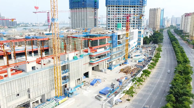 Tiến độ Dự án Lotte Mall Hanoi, Võ Chí Công Tây Hồ, Hà Nội bán cho thuê căn hộ, văn phòng E&amp;C Project Hàn Quốc tuyển dụng kđt Ciputra