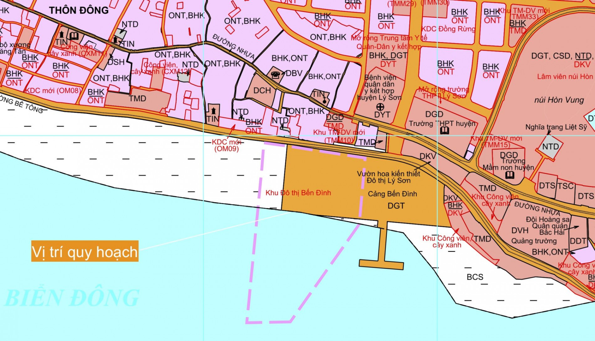 Toàn cảnh khu vực quy hoạch Khu đô thị Bến Đình và Khu du lịch Hang Câu trên đảo Lý Sơn