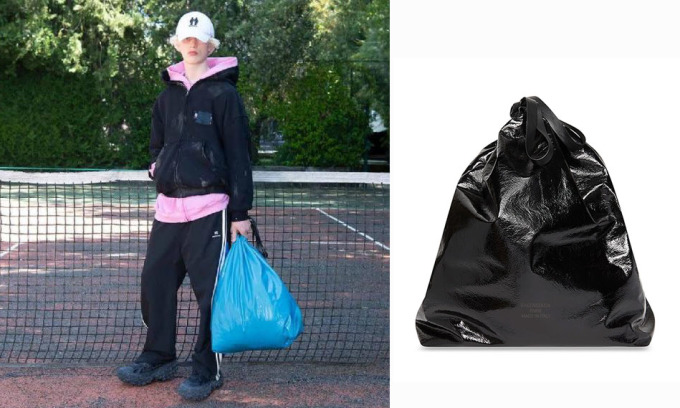 Thiết kế Trash Pouch của Balenciaga lấy cảm hứng từ túi đựng rác. Ảnh: Balenciaga