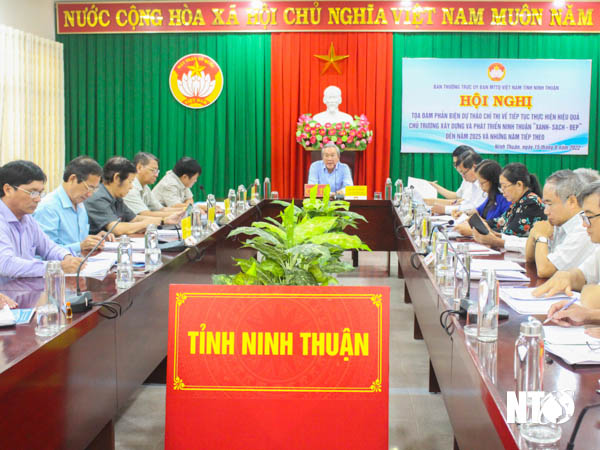NTO - Ủy ban MTTQ Việt Nam tỉnh: Tọa đàm phản biện về Xây dựng và phát triển Ninh Thuận “Xanh – sạch – đẹp”