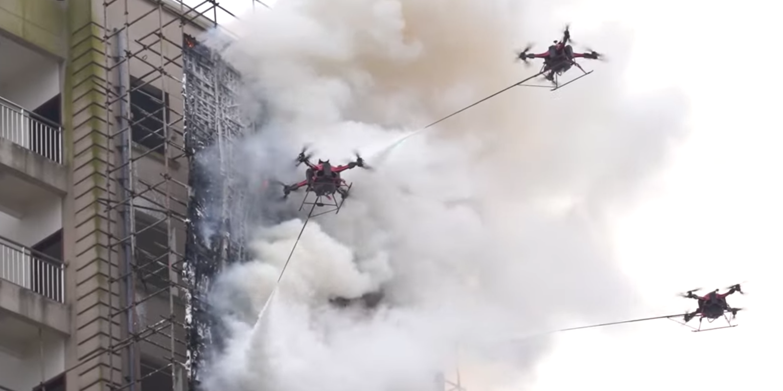 Firefighting drones extinguish 10-story blaze in China - DroneDJ