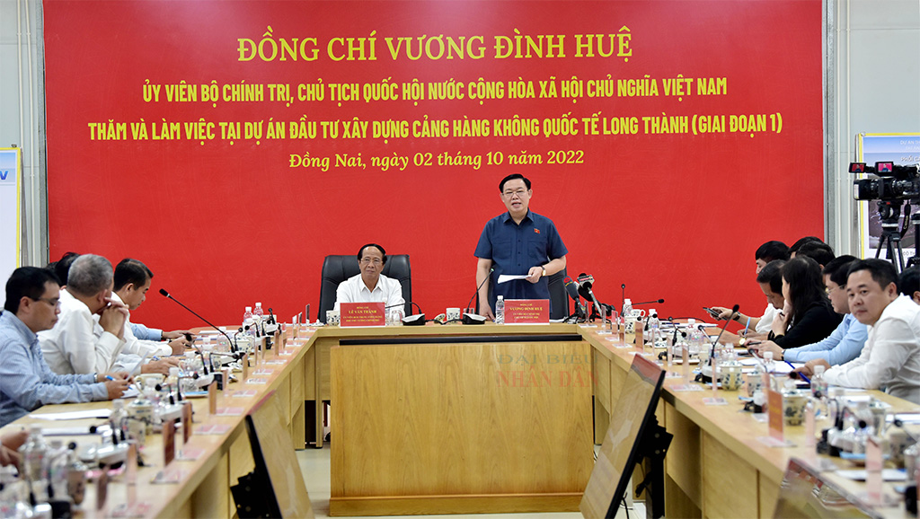 Chủ tịch Quốc hội Vương Đình Huệ: Tập trung hoàn thành Dự án sân bay Long Thành bằng tâm huyết, trách nhiệm đối với sự phát triển của đất nước -0