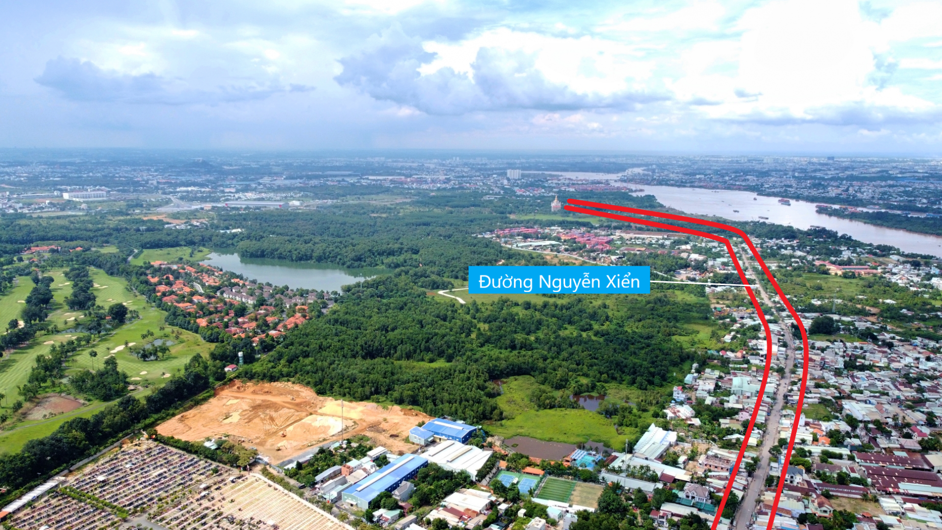 Toàn cảnh đường vành đai 3 sẽ mở theo quy hoạch tại phường Long Bình, TP Thủ Đức