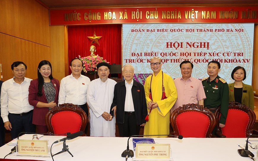 Hình ảnh Tổng Bí thư Nguyễn Phú Trọng tiếp xúc cử tri Hà Nội | Chính trị | Vietnam+ (VietnamPlus)