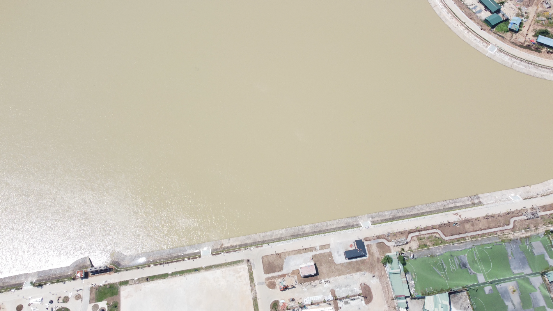 Hình ảnh cung thiếu nhi nghìn tỷ đang xây dựng ở Công viên hồ điều hòa CV1 Cầu Giấy